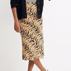 Madewell Tiger Silk Slip Skirt